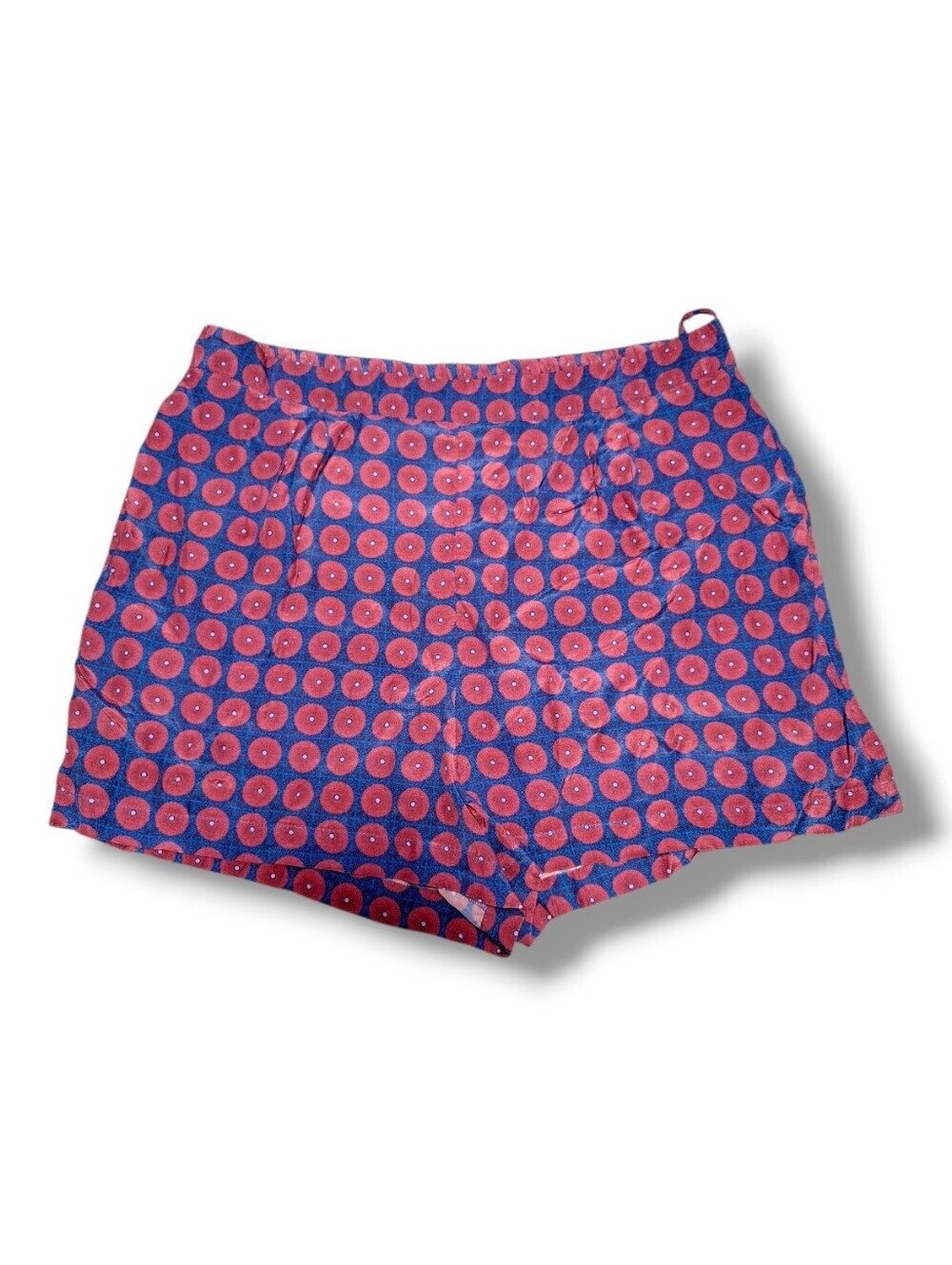Bl^nk Anthropologie High-Waist Patterned Women's Shorts Pockets Pleated Retro XL